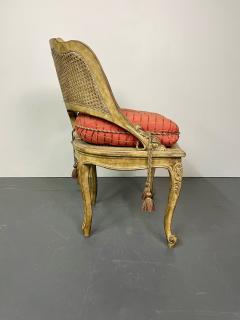 Louis XV Style Boudoir Chair Vanity or Hall Chair Tufted Pillow and Tassels - 2994466