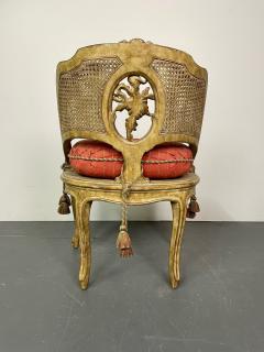 Louis XV Style Boudoir Chair Vanity or Hall Chair Tufted Pillow and Tassels - 2994468