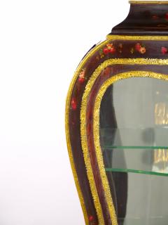 Louis XV Style Bronze Mounted Hand Painted Decorated Curio Vitrine Cabinet - 3337225