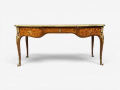 Louis XV Style Executive Desk Marquetry Leather Bronze France 19th 20th c  - 4601067
