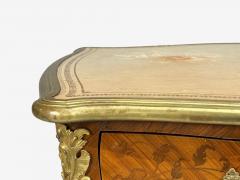 Louis XV Style Executive Desk Marquetry Leather Bronze France 19th 20th c  - 4601069