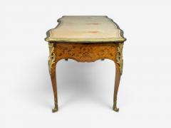 Louis XV Style Executive Desk Marquetry Leather Bronze France 19th 20th c  - 4601075
