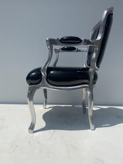 Louis XV Style Fauteuil and Foodrest in Solid Aluminum - 1025021