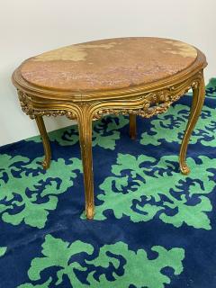 Louis XV Style French Center End Table Giltwood Marble Top Accent Table - 2859328