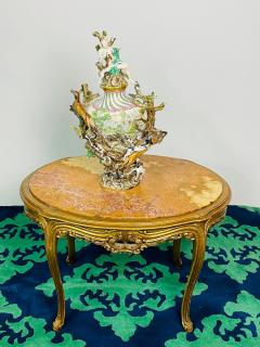 Louis XV Style French Center End Table Giltwood Marble Top Accent Table - 2859330