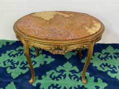 Louis XV Style French Center End Table Giltwood Marble Top Accent Table - 2859331