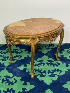 Louis XV Style French Center End Table Giltwood Marble Top Accent Table - 2859332