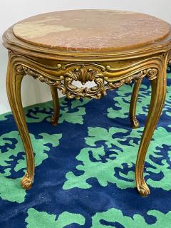 Louis XV Style French Center End Table Giltwood Marble Top Accent Table - 2859333