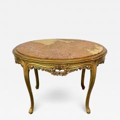 Louis XV Style French Center End Table Giltwood Marble Top Accent Table - 2863741