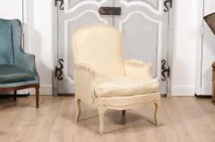 Louis XV Style French Cream Painted Wood Carved Berg res Chairs a Pair - 3564651