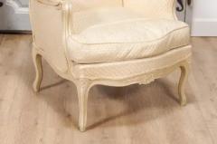 Louis XV Style French Cream Painted Wood Carved Berg res Chairs a Pair - 3564778