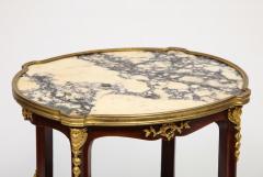 Louis XV Style French Ormolu Mounted Mahogany Table with Marble Top circa 1880 - 1036140