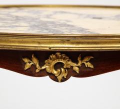 Louis XV Style French Ormolu Mounted Mahogany Table with Marble Top circa 1880 - 1036147
