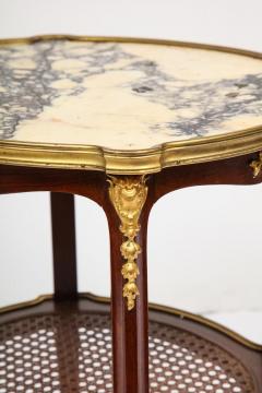 Louis XV Style French Ormolu Mounted Mahogany Table with Marble Top circa 1880 - 1036149