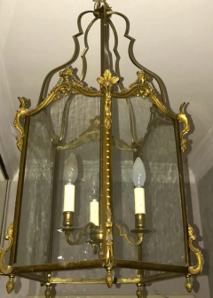 Louis XV Style Gilt Bronze Hexagonal Hall Lantern - 1476493