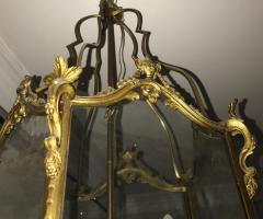 Louis XV Style Gilt Bronze Hexagonal Hall Lantern - 3063313