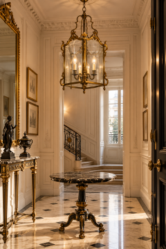 Louis XV Style Gilt Bronze Hexagonal Hall Lantern - 4796424