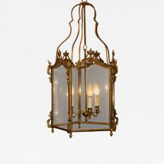 Louis XV Style Gilt Bronze Hexagonal Hall Lantern - 4796565