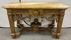 Louis XV Style Giltwood Marble Top Console Hall or Center Table - 2930219
