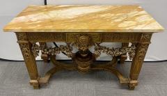 Louis XV Style Giltwood Marble Top Console Hall or Center Table - 2930221