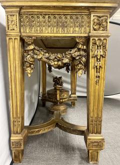 Louis XV Style Giltwood Marble Top Console Hall or Center Table - 2930223