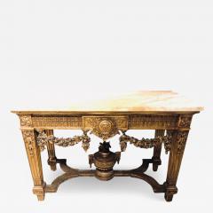 Louis XV Style Giltwood Marble Top Console Hall or Center Table - 2930658