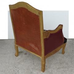 Louis XV Style Lounge Chair in Cowhide - 2495882