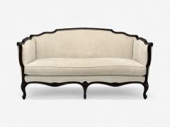 Louis XV Style Mahogany Beige Fabric Sofa France 20th C  - 4283309