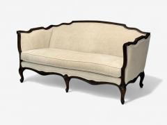 Louis XV Style Mahogany Beige Fabric Sofa France 20th C  - 4283311