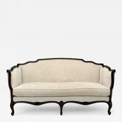 Louis XV Style Mahogany Beige Fabric Sofa France 20th C  - 4287936