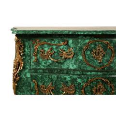 Louis XV Style Malachite Ormolu Mounted Chest of Drawers Commode - 4615689
