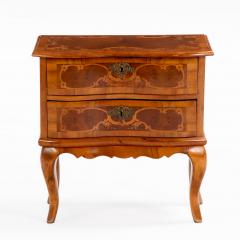 Louis XV Style Marquetry Mahogany Two Drawer Chest - 4571085