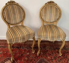 Louis XV Style Oval Back Side Chair a Pair - 2865858