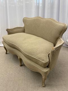 Louis XV Style Paint Decorated Sofa Beige Boucl Upholstered Gilt - 2921029
