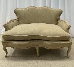 Louis XV Style Paint Decorated Sofa Beige Boucl Upholstered Gilt - 2921030