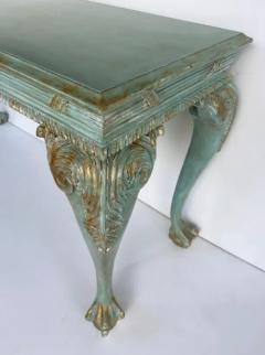 Louis XV Style Painted Gilt Console Table with Ball and Claw Feet - 4020182