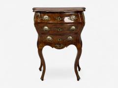 Louis XV Style Small Bombay Chest Walnut Porcelain Bronze Austria 19th c  - 4736192