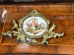 Louis XV Style Small Bombay Chest Walnut Porcelain Bronze Austria 19th c  - 4736198