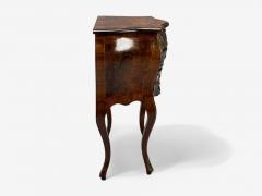 Louis XV Style Small Bombay Chest Walnut Porcelain Bronze Austria 19th c  - 4736200