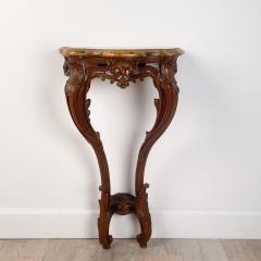 Louis XV Walnut Petit Console with Br che dAlep Marble circa 1750 - 2827310