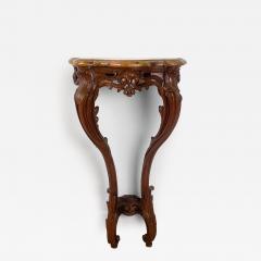 Louis XV Walnut Petit Console with Br che dAlep Marble circa 1750 - 2832898