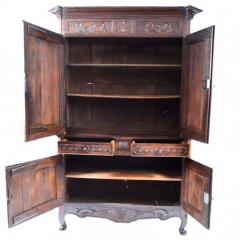 Louis XV Walnut Provincial Deux Corps Cupboard Buffet 18th Century France - 94831