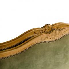 Louis XV style day bed with green velvet upholstered headboard and footboard - 1886183