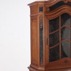 Louis XV style oak vitrine cabinet in two parts from Belgium C 1900  - 3934825