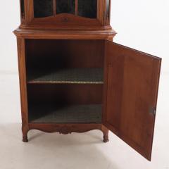 Louis XV style oak vitrine cabinet in two parts from Belgium C 1900  - 3934829