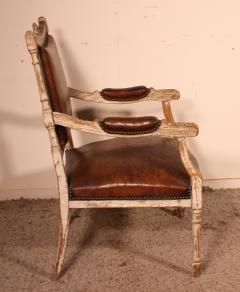 Louis XVI Armchair In Polychrome Wood 18 Century - 2473220