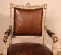 Louis XVI Armchair In Polychrome Wood 18 Century - 2473221