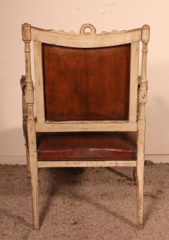 Louis XVI Armchair In Polychrome Wood 18 Century - 2473224