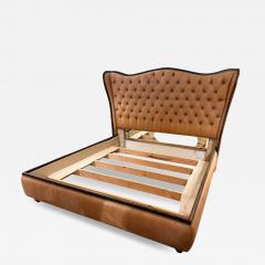 Louis XVI Chesterfield Leather Tufted Wingback King Bed - 4464747