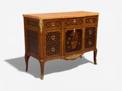 Louis XVI Commode Bronze Parquetry Faux Marble France 20th c  - 4498531